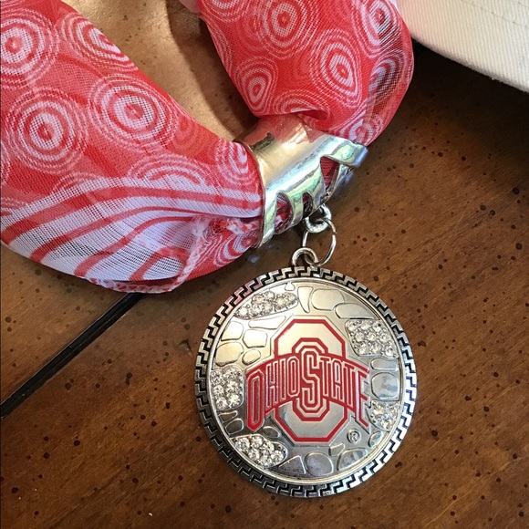 Ohio State Scarf Necklace and Bling Hat - Picture 2 of 7